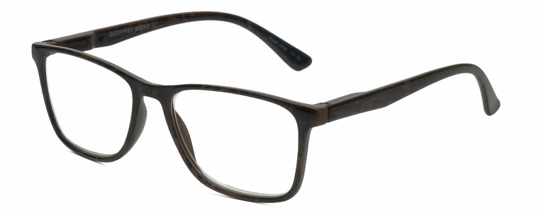 Profile View of Geoffrey Beene GBR001 Mens Designer Reading Glasses in Grey Tortoise Havana 53mm