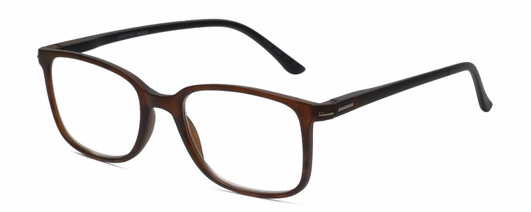 Profile View of Geoffrey Beene GBR012 Designer Progressive Lens Blue Light Blocking Eyeglasses in Matte Tortoise Havana Brown Gold Black Mens Oval Full Rim Acetate 53 mm