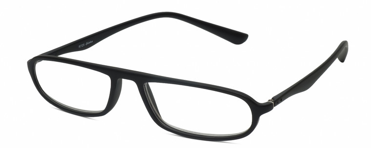 Profile View of Flexie Sport 724 Unisex Full Rim Lightweight Reading Glasses in Matte Black 54mm