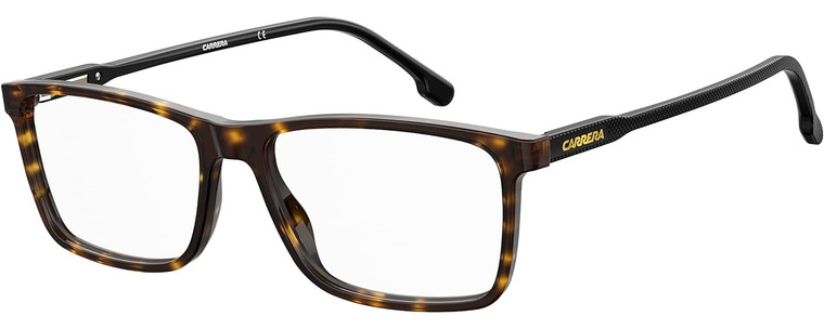 Profile View of Carrera CA-225 Designer Progressive Lens Prescription Rx Eyeglasses in Havana Tortoise Brown Black Unisex Square Full Rim Acetate 56 mm