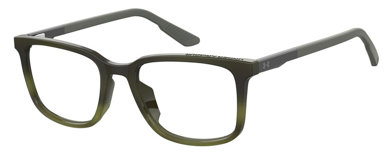 Profile View of Under Armour 5010 Unisex Square Designer Reading Glasses Green Horn Marble 53 mm