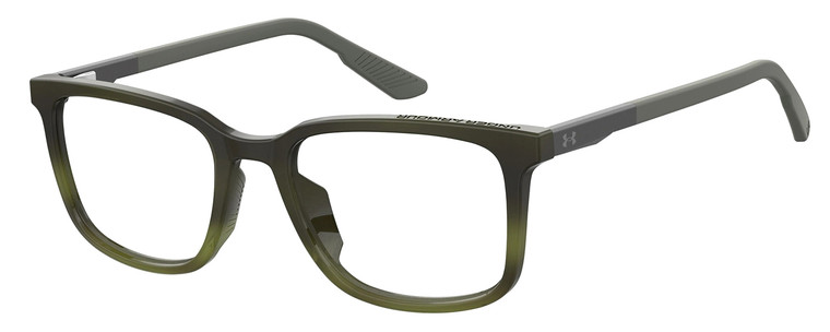 Profile View of Under Armour UA-5010 Designer Single Vision Prescription Rx Eyeglasses in Green Horn Marble Unisex Square Full Rim Acetate 53 mm