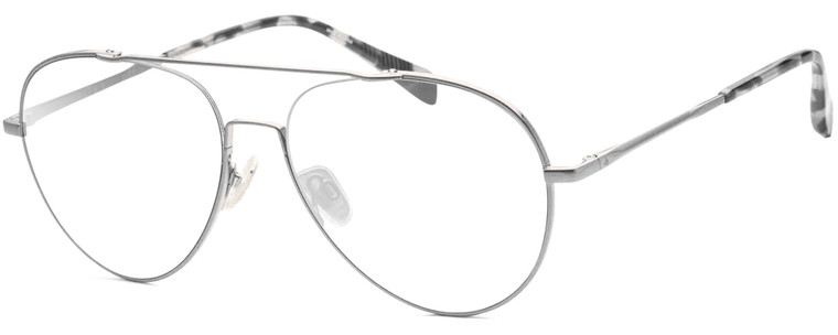 Profile View of Rag&Bone 1036 Designer Progressive Lens Prescription Rx Eyeglasses in Rose Gold Red Tortoise Havana Unisex Pilot Full Rim Metal 58 mm