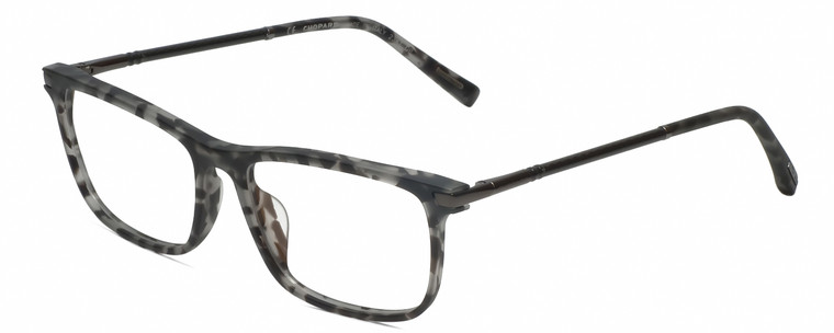 Profile View of Chopard VCH285 Designer Single Vision Prescription Rx Eyeglasses in Matte Grey Tortoise Havana Crystal Black Gunmetal Unisex Rectangular Full Rim Acetate 52 mm