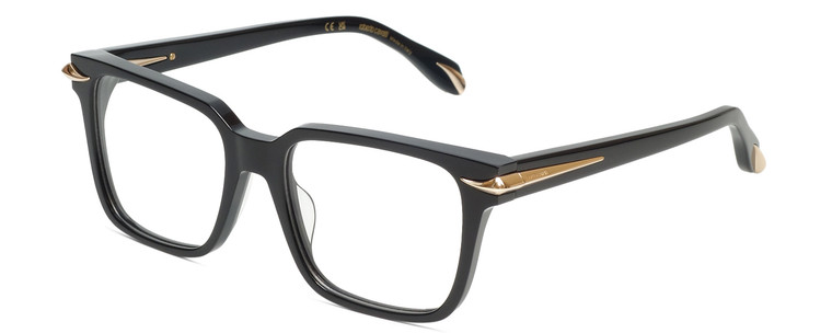 Profile View of Roberto Cavalli VRC019M-0700 Unisex Designer Reading Glasses in Black Gold 52 mm