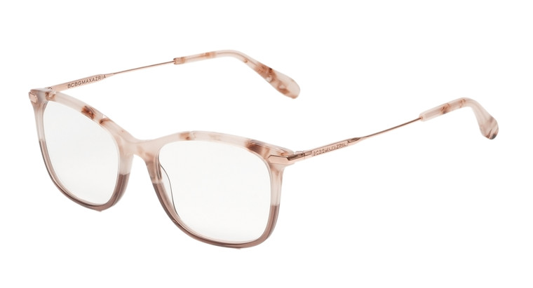 Profile View of BCBG BAR105 Unisex Cateye Reading Glasses 2.50 Crimson Maroon Red Rose Gold 52mm
