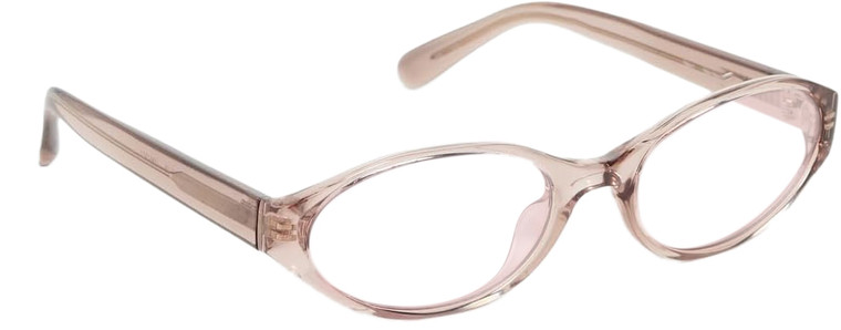 Profile View of QUAY Australia Aura Points Designer Single Vision Prescription Rx Eyeglasses in Brown Doe Unisex Oval Full Rim Acetate 55 mm