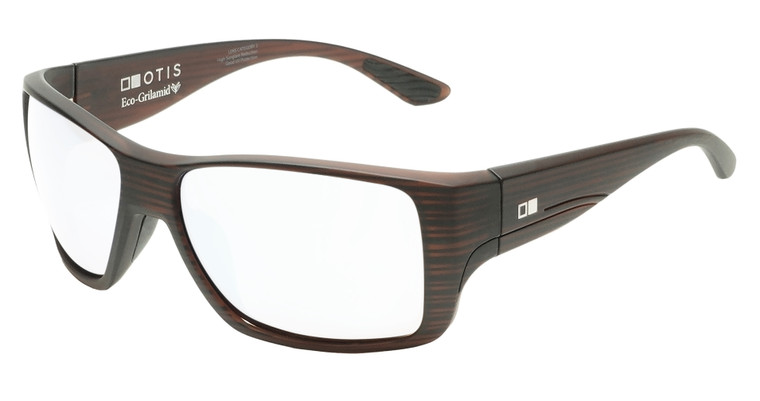 Profile View of OTIS Coastin Designer Single Vision Prescription Rx Eyeglasses in Matte Woodland Unisex Rectangular Full Rim Acetate 61 mm