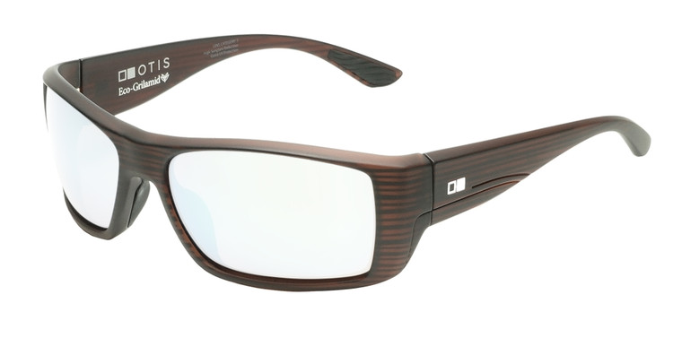 Profile View of OTIS Coastin Slim Designer Blue Light Blocking Eyeglasses in Matte Woodland Unisex Rectangular Full Rim Acetate 61 mm