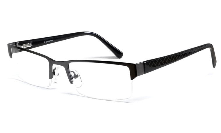 Calabria Viv 433 Designer Eyeglasses in Gun-Metal :: Custom Left & Right Lens
