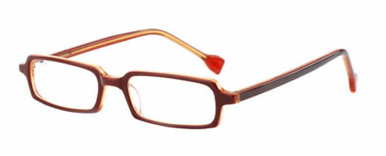 Ink Eyeglasses Contour in Burgundy Amber :: Custom Left & Right Lens