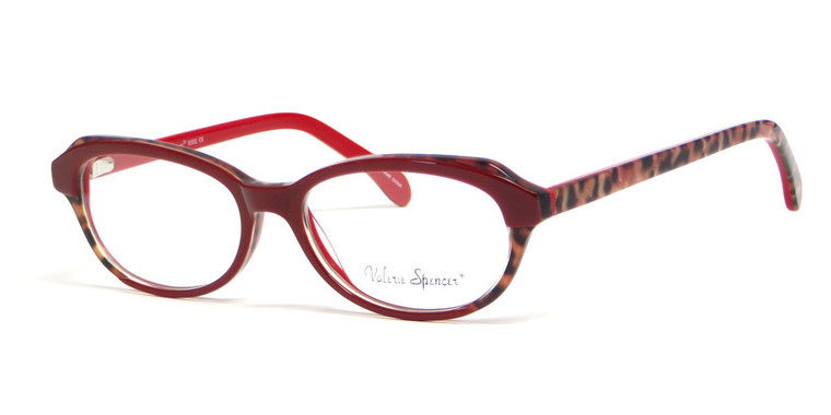 Valerie Spencer 9302 in Red Tortoise Designer Eyeglasses :: Custom Left & Right Lens