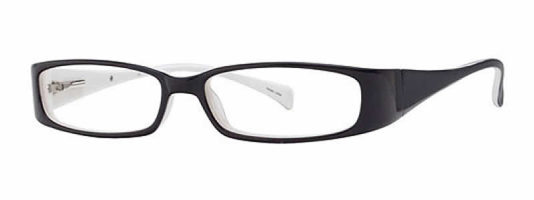 Calabria Viv 738 Black White Designer Eyeglasses :: Rx Single Vision