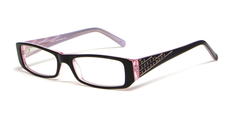 Calabria Viv Designer Eyeglasses 4015 in Black & Lilac :: Rx Single Vision