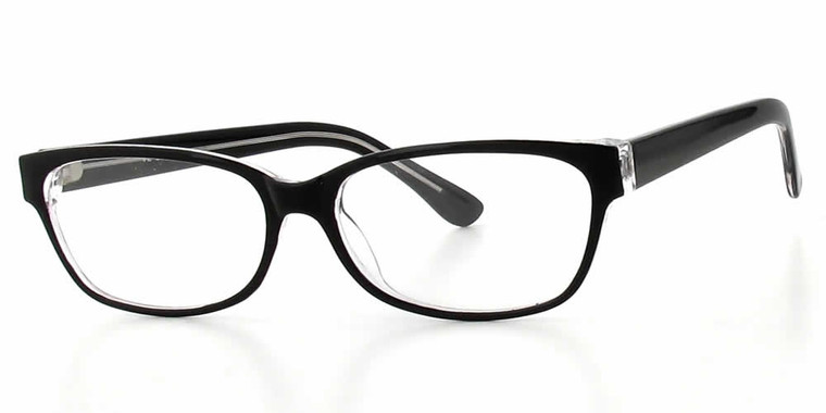 Calabria Soho 1009 Black Crystal Designer Eyeglasses :: Rx Progressive
