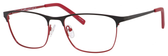 Ernest Hemingway H4818 Unisex Oval Frame Eyeglasses in Black/Red 54 mm Custom Lens