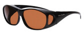 Profile View of Foster Grant Shield Oval 70 mm Fitover Sunglasses in Tortoise Havana/Amber Brown