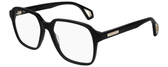 Profile View of GUCCI GG0469O-001 Unisex Square Designer Reading Glasses Gloss Black & Gold 56mm
