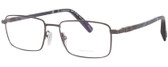 Profile View of Chopard VCHF28 Men's Rectangle Designer Reading Glasses Gunmetal Grey Black 53mm