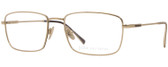 Profile View of John Varvatos V184 Unisex Rectangle Designer Reading Glasses in Gold Black 54 mm