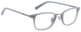 Profile View of John Varvatos V405 Unisex Panthos Designer Reading Glasses in Blue Gunmetal 48mm