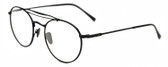 Profile View of John Varvatos V547 Designer Reading Eye Glasses in Matte Black Unisex Pilot Full Rim Metal 52 mm