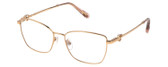 Profile View of Chopard VCHF50S Cateye Reading Glasses 24KT Rose Gold Plated Silver Gemtone 55mm