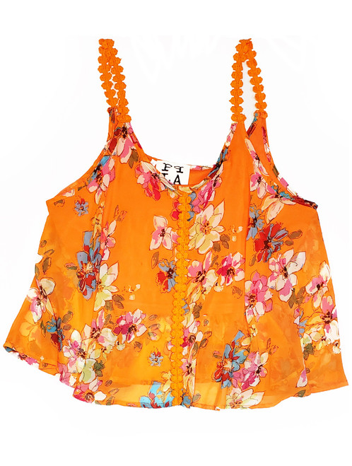 VINTAGE: Floral Flowy Top