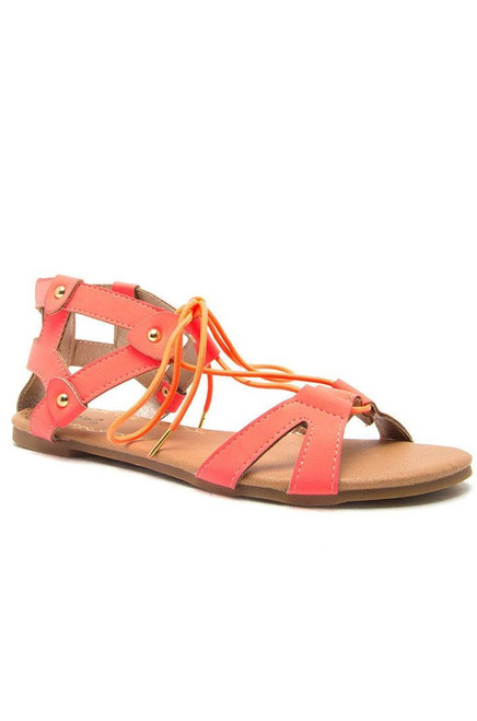 ANNE Coral Lace-Up Sandals