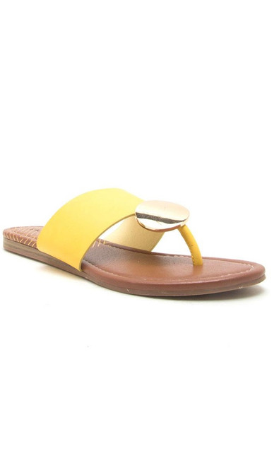 TIA Yellow Slide Sandals