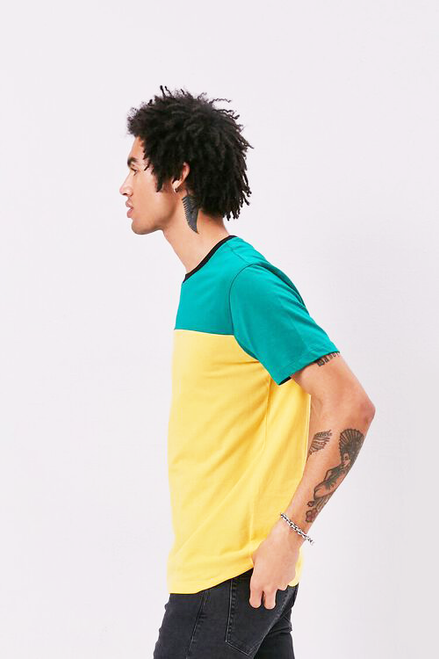 ONYX Colorblock Teal & Yellow Tee