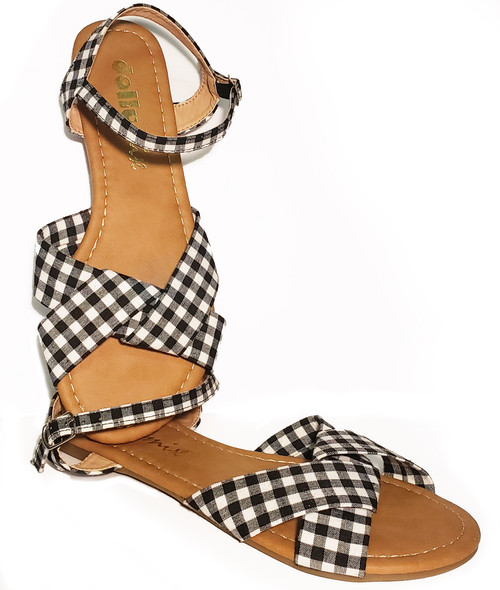 MARIAH Gingham Plaid Sandals