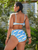 CANDACE Blue Waves Print Swimsuit Set