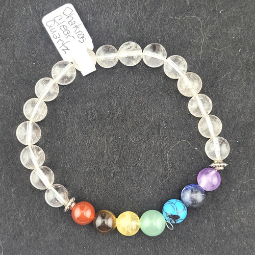Clear Quartz & Seven Chakra Balance Bracelet