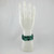 Malachite chip stone bracelet displayed on white hand stand showing natural green banded