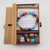 Chakra bracelet gift set in bamboo box with stones and information card