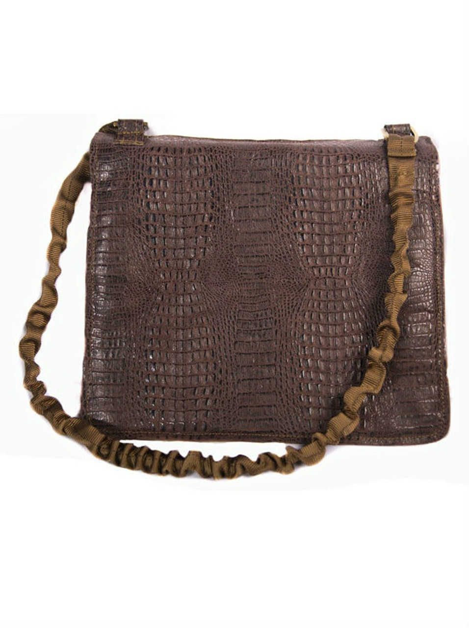 NORB - Leather Range Bag in dark esspresso color with ebossed crocodile ...
