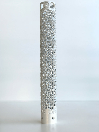 Mandala Lotus Patterned AR15 rifle rail in Guncandy Cerakote