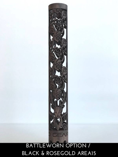 Floral Stag  pattern hand guard in Battleworn Rose Gold Cerakote with banner area 15