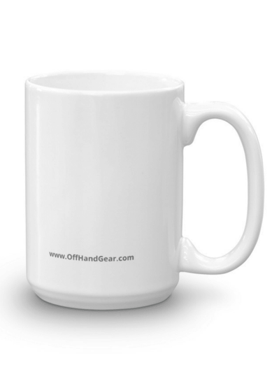 Camo Kitty mug 15oz with offhandgear.com text in grey