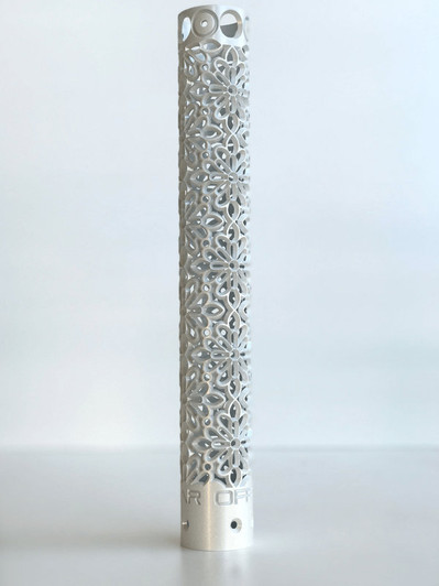 Mandala Lotus Patterned AR10 rifle rail in Guncandy Cerakote