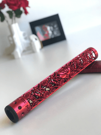Rose Vine 15" AR10 rifle rail in Iron Man Red Cerakote