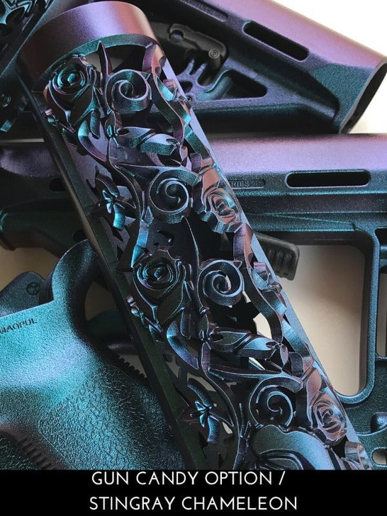Rose Vine guncandy stingray AR15 hand guard with banner