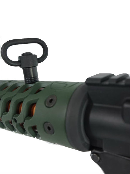 Shown attached to hand guard with QD base.