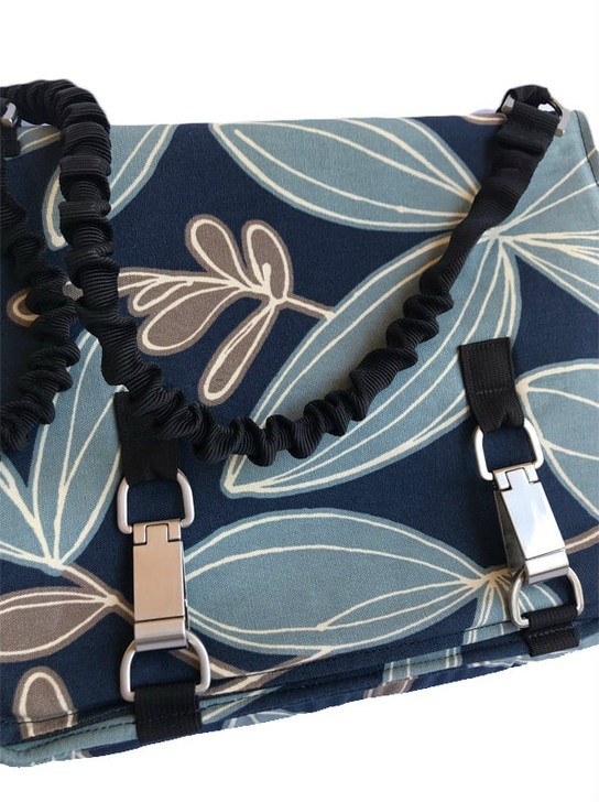 NORB (No Ordinary Range Bag) Indigo Island Fabric Close Up View