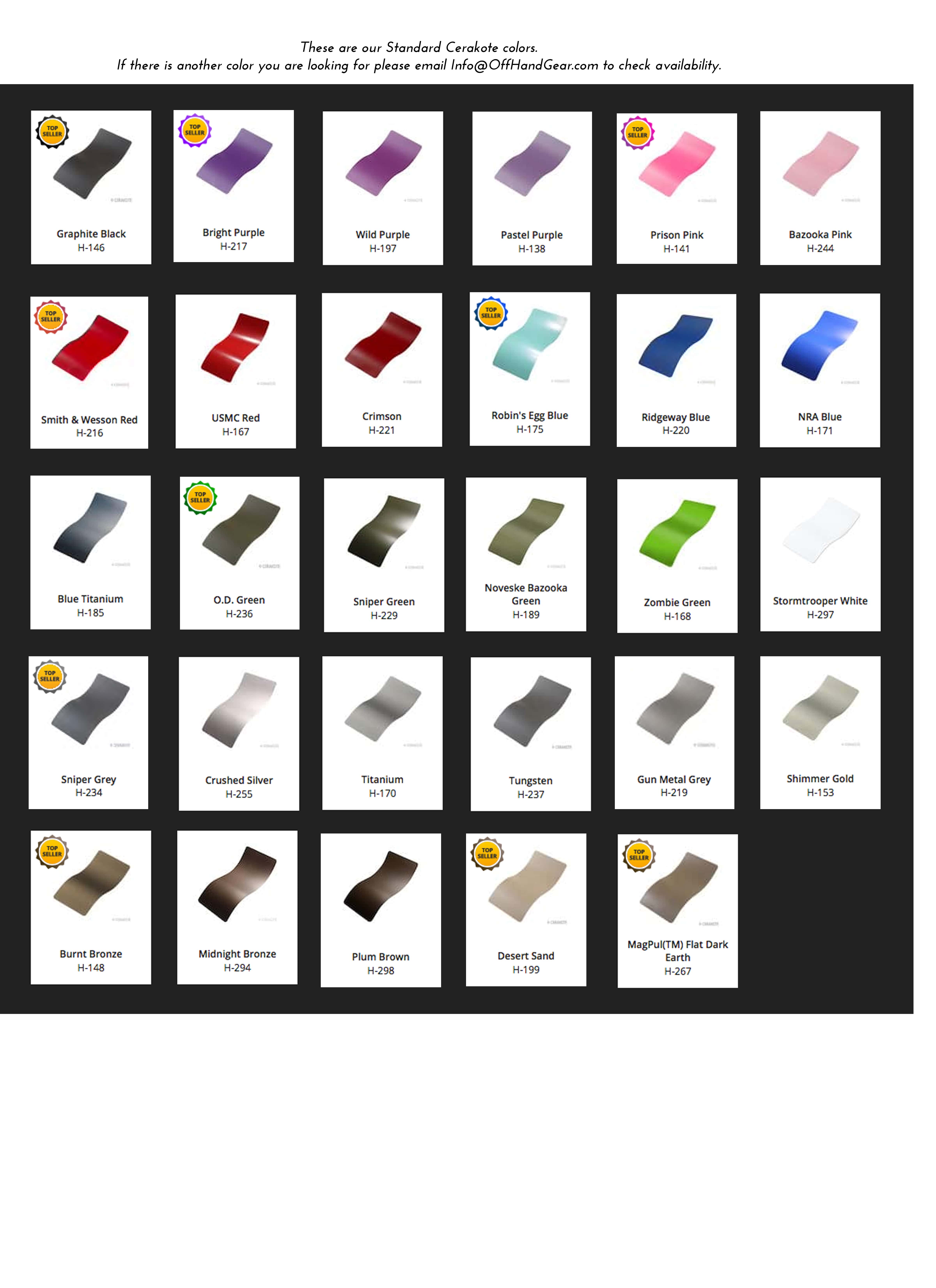 Cerakote Color Chart