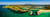 Narooma's Wagonga inlet shot from the air in a wide panorama print