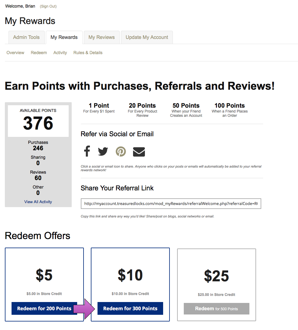 How to Redeem Points Treasured Locks Rewards Program Treasured Locks