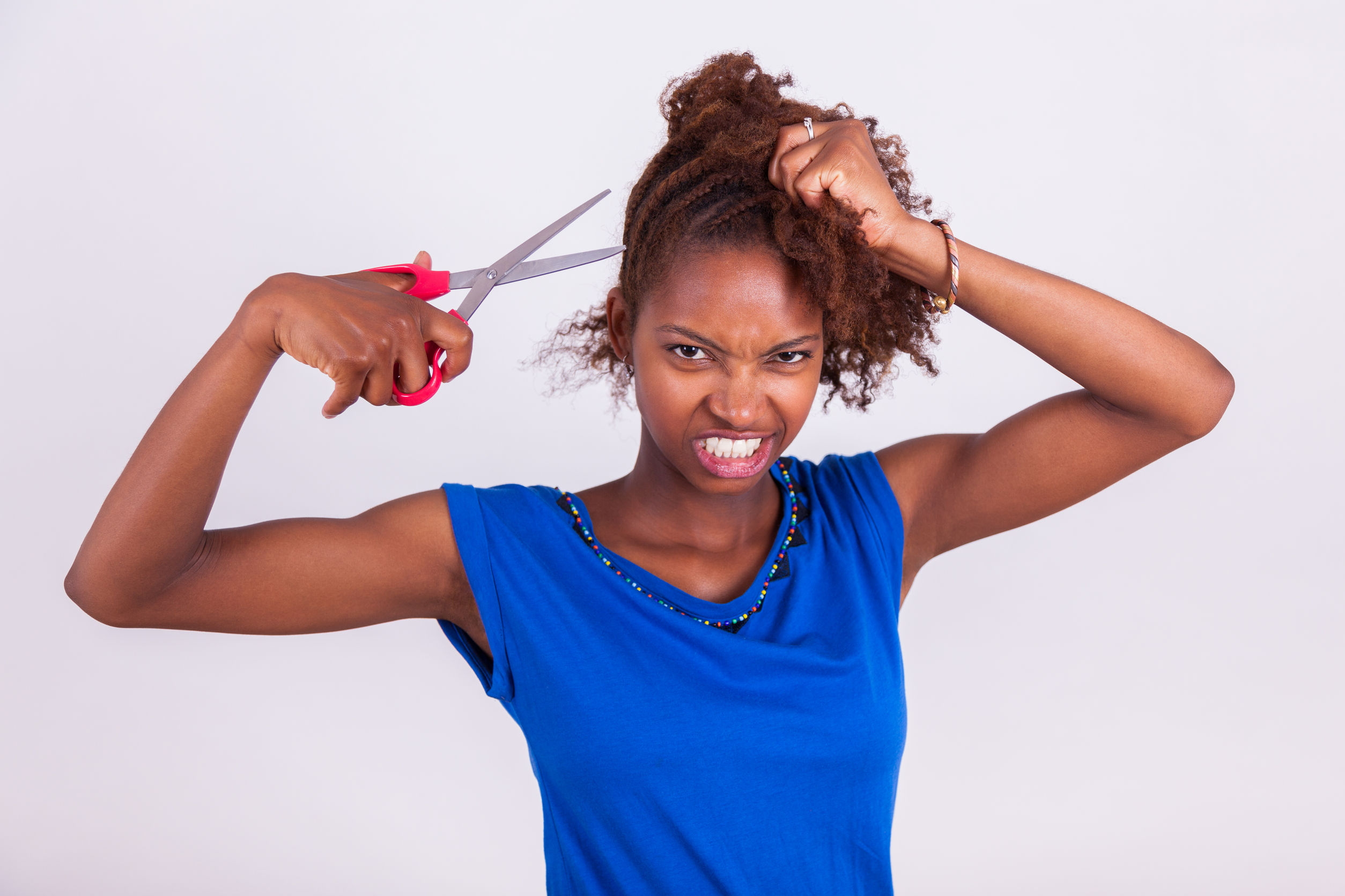 african american damaged hair before and after