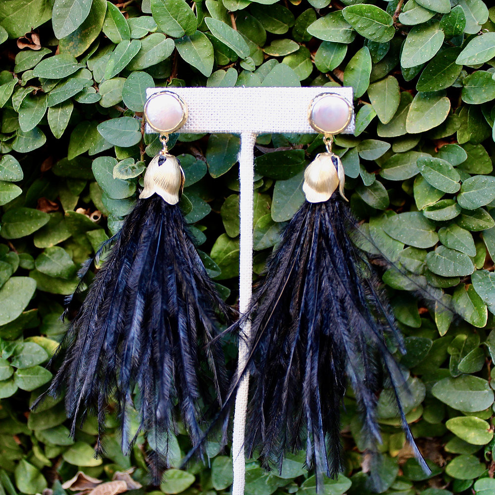 Black Feather Earrings Susan Standeffer Designs